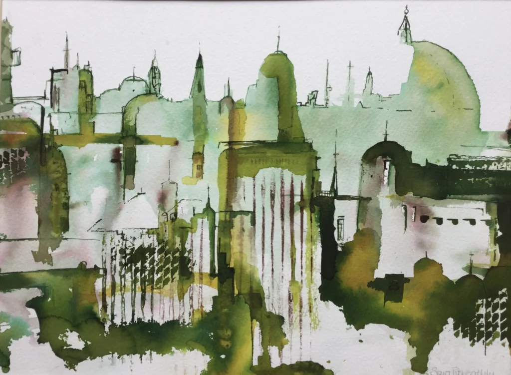 Green Buildings (watercolour)