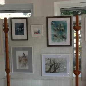 Saras artwork framed and on display