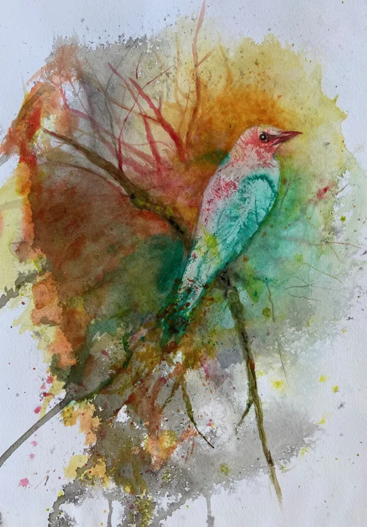 Exotic Bird (mixed media)