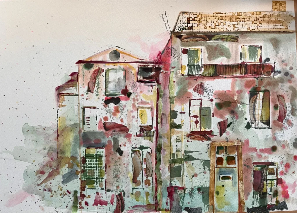 Bygone Times (watercolour / collage)