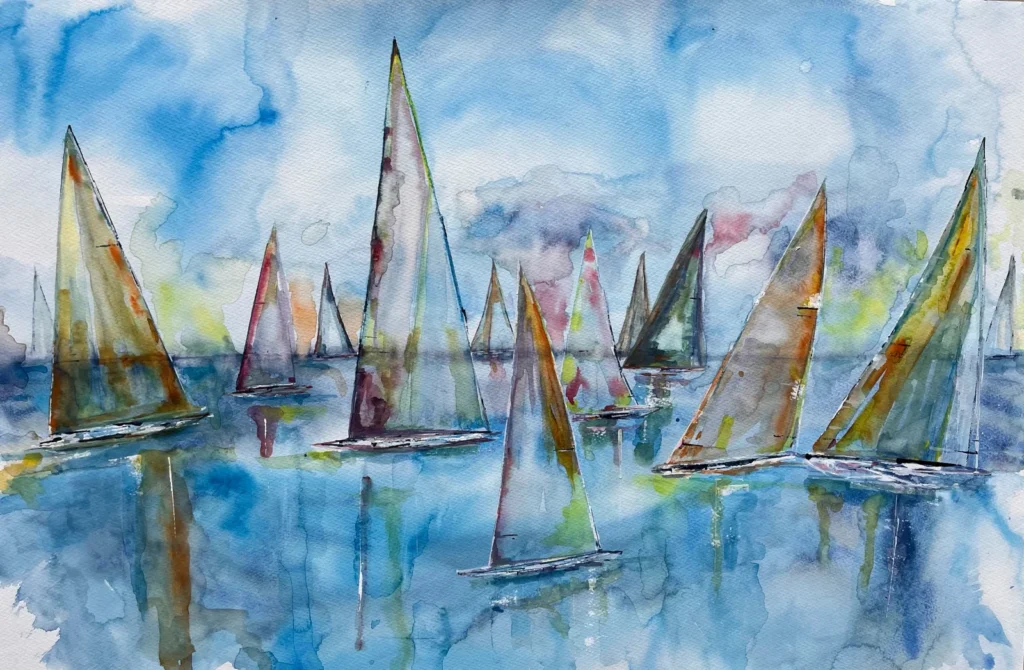 Colourful Sails (watercolour)